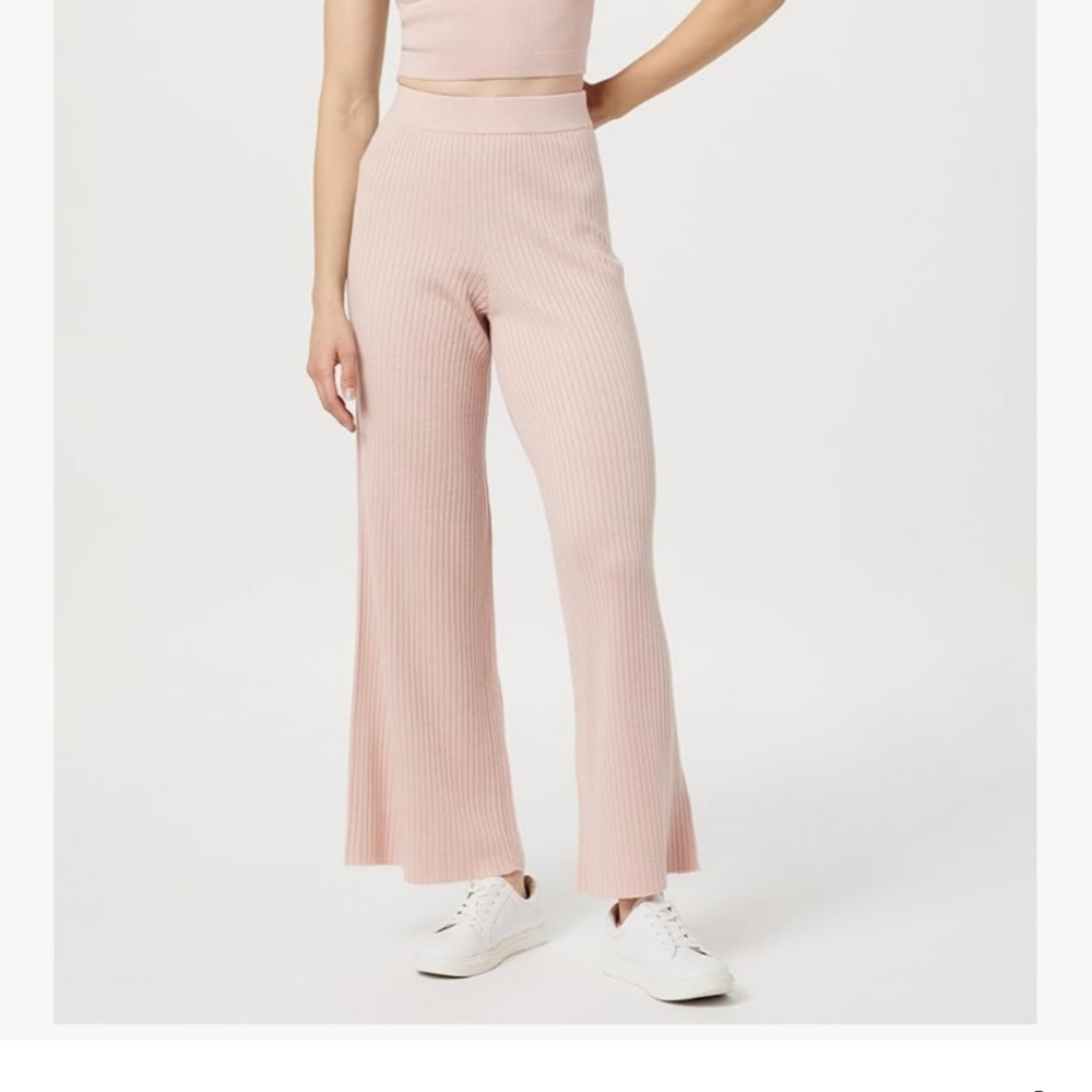 The Drop Women's Pull-on Loose-fit Cropped Sweater Pant Antique Rose Size XL